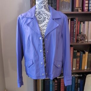 Faux Leather Jacket Lavender Large